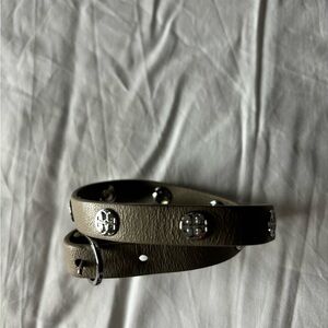 Tory Burch double wrap logo stud bracelet
